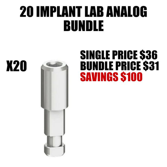 20 OFF 20 Bundle: Implant Lab Analog $14 Per Unit